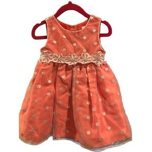 Girl's Dress 24 Month Sleeveless Youngland Baby Buttons & Ties in back Lined